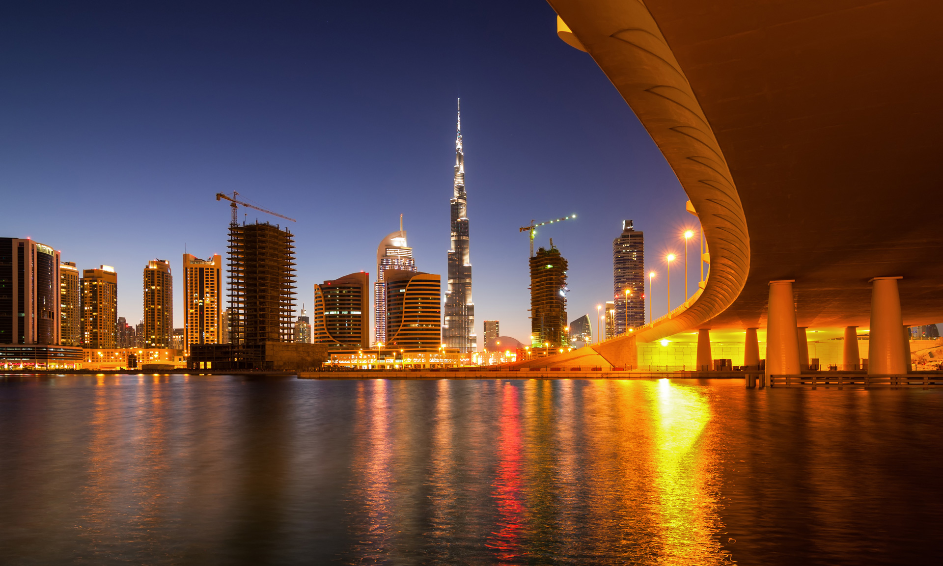 Dubai-river-city-against-clear-sky